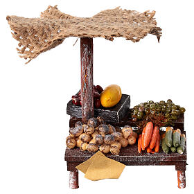 Banco presepe con ombrello verdure presepe 10 cm 12x10x12