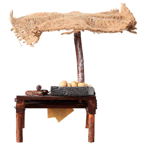 Banc charcuterie et oeufs crèche avec parasol 16x10x12 cm 4