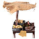 Banchetto salumi uova presepe 12 cm con ombrello 16x10x12 cm s1