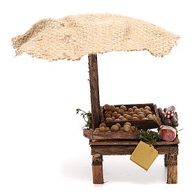 Stoisko z parasolem z jajkami i wędlinami 16x10x12 cm