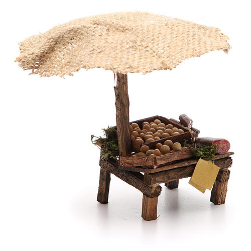 Stoisko z parasolem z jajkami i wędlinami 16x10x12 cm 3
