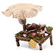 Workshop nativity with beach umbrella, cured meats 12x10x12cm s2