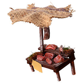 Banc crèche charcuterie et viande avec parasol 16x10x12 cm