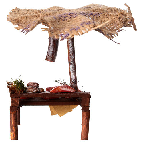 Banc crèche charcuterie et viande avec parasol 16x10x12 cm 4