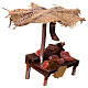 Banchetto salumi carne con ombrello presepe 12 cm 16x10x12 s3