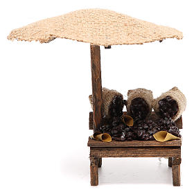 Workshop nativity with beach umbrella, chestnuts 16x10x12cm