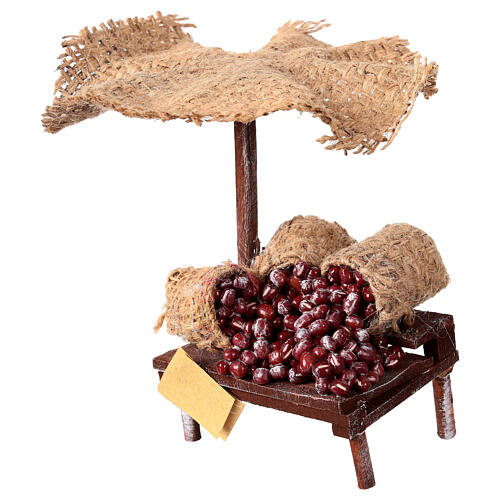 Bottega presepe con ombrello castagne presepe 12 cm 16x10x12 2