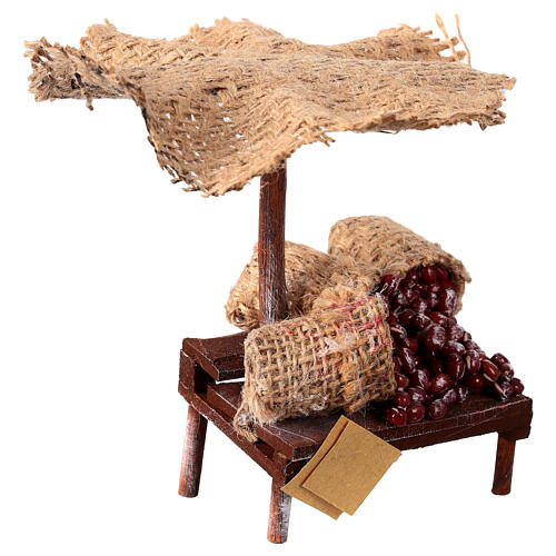 Bottega presepe con ombrello castagne presepe 12 cm 16x10x12 3