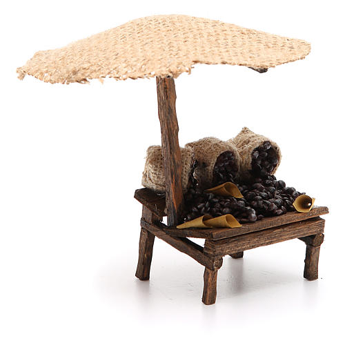 Loja de presépio com chapéu-de-sol castanhas 16x10x12 cm 3