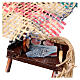 Bottega presepe ombrello pesce cozze presepe 12 cm 16x10x12 s3