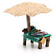 Stoisko z parasolem z rybami i małżami 16x10x12cm s4
