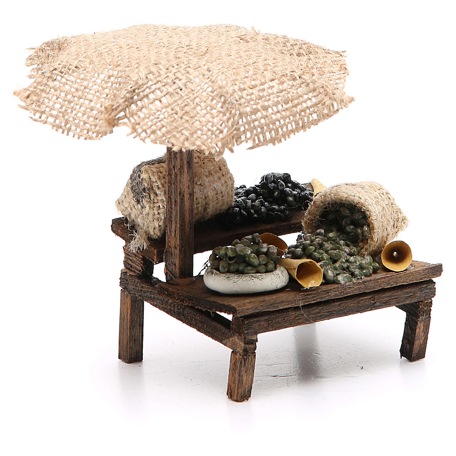 Magasin crèche avec parasol olives 12x10x12 cm | vente en ligne sur HOLYART