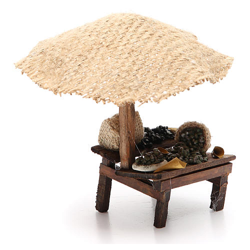 Magasin crèche avec parasol et olives 16x10x12 cm 3