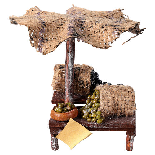 Bottega presepe con ombrello olive 16x10x12 presepe 12 cm 1