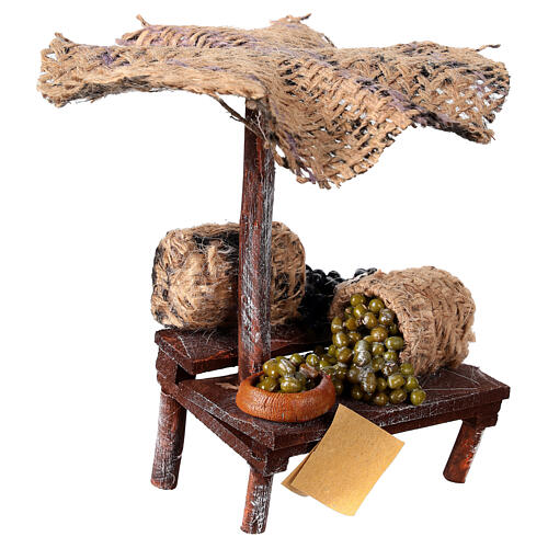 Bottega presepe con ombrello olive 16x10x12 presepe 12 cm 2