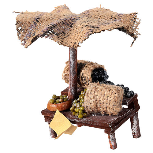 Bottega presepe con ombrello olive 16x10x12 presepe 12 cm 3