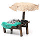 Stoisko z parasolem z sardynkami i  małżami 12x10x12 cm s2