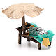 Stoisko z parasolem z sardynkami i  małżami 12x10x12 cm s4