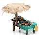 Workshop nativity with beach umbrella, mussels and clams 12x10x12cm s4