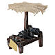 Workshop nativity with beach umbrella, mussels and clams 12x10x12cm s2