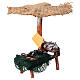 Banc de marché crèche avec parasol moules et palourdes 16x10x12 cm s3