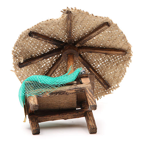Nativity Bench mussels and clams and beach umbrella 16x10x12cm 4