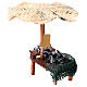 Banco presepe cozze vongole con ombrello 16x10x12 presepe 12 cm s2