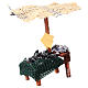 Banco presepe cozze vongole con ombrello 16x10x12 presepe 12 cm s3