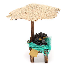 Nativity Bench mussels and clams and beach umbrella 16x10x12cm