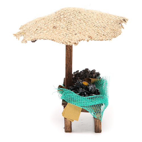 Nativity Bench mussels and clams and beach umbrella 16x10x12cm 2