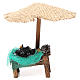 Nativity Bench mussels and clams and beach umbrella 16x10x12cm s1