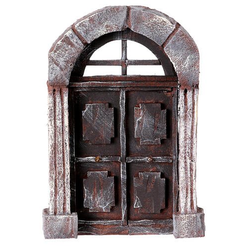 Drzwi wejściowe łuk i kolumny do szopki 22x14 cm 1