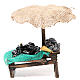 Nativity Bench mussels and clams and beach umbrella 12x10x12cm s1