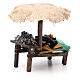 Nativity Bench mussels and clams and beach umbrella 12x10x12cm s3