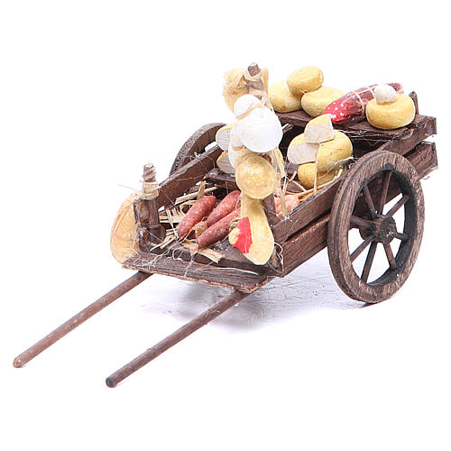 Cart with fruit for Neapolitan Nativity, measuring 9x15x6cm 1