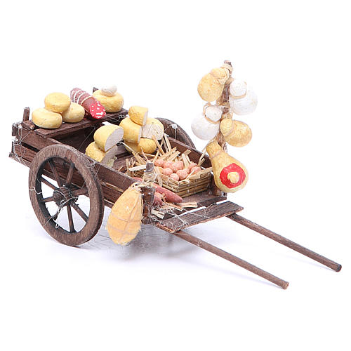 Cart with fruit for Neapolitan Nativity, measuring 9x15x6cm 2