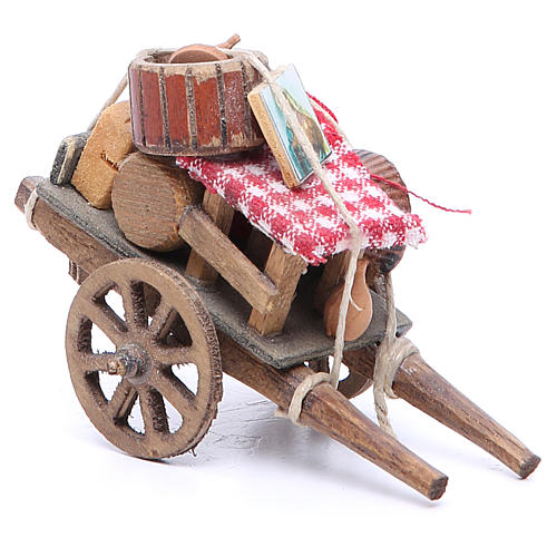 Cart of the evicted for Neapolitan Nativity, measuring 9x12x7cm 2