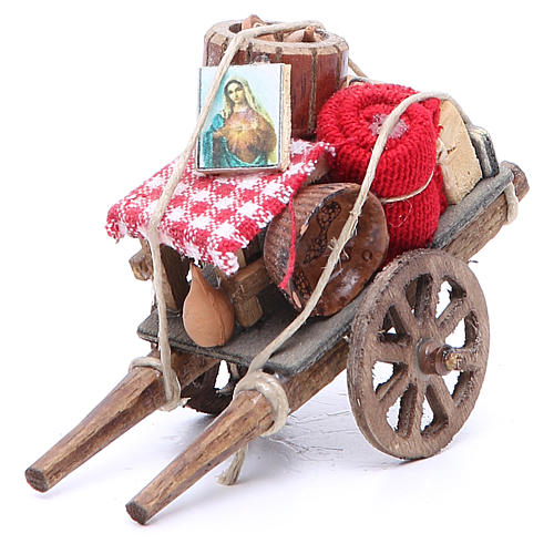Cart of the evicted for Neapolitan Nativity, measuring 9x12x7cm 1