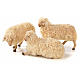 Conjunto 3 ovelhas com lã para presépio napolitano com figuras 22 cm altura média s1