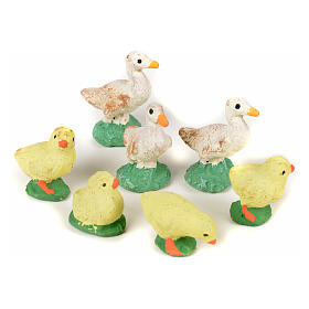4 pulcini 3 anatroccoli 8 cm presepe napoletano