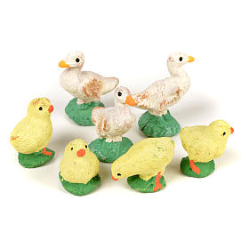 4 pulcini 3 anatroccoli 8 cm presepe napoletano