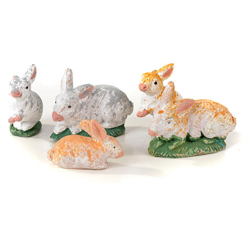 Kit conejos 7 piezas 8 - 10 cm. belén Napolitano 3