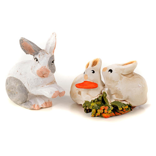 Kit di conigli 7 pz 8-10 cm presepe napoletano 2