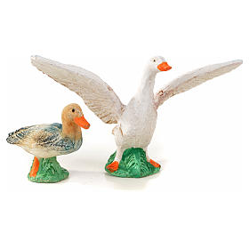 Neapolitan Nativity Scene: Neapolitan Nativity scene figurine, duck, goose and 2 lambs 10cm