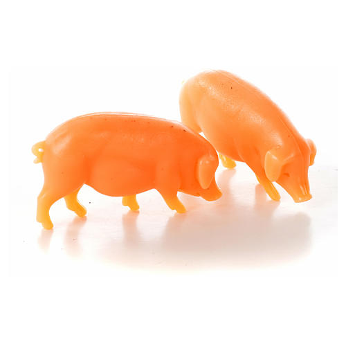 Porc en résine pour crèche 6-8-10 cm  2 pcs 1