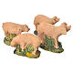 Nativity figurine, resin pigs, 4 pieces 10cm s2