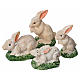 Nativity figurine, resin rabbits, 4 pieces 10cm s1