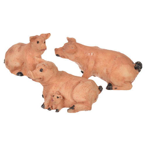 Pigs for 6-8cm Nativity, 3 pieces 1