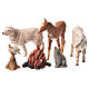 Nativity Scene animals and wood fire by Moranduzzo 10cm, 5 pieces s1