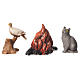 Nativity Scene animals and wood fire by Moranduzzo 10cm, 5 pieces s2